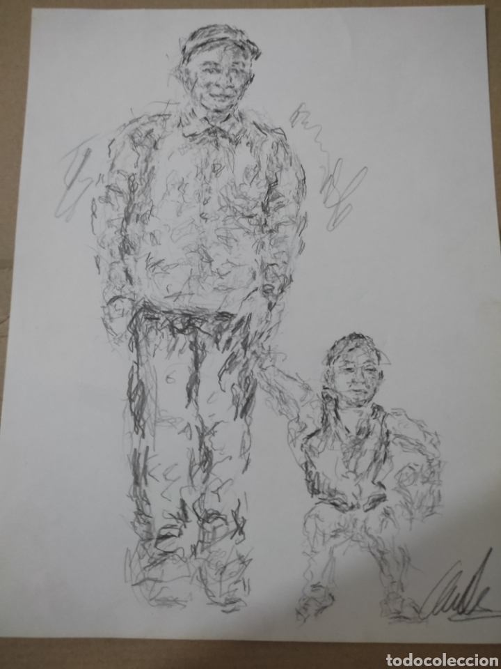 Arte: Junto al abuela (original ) - Foto 1