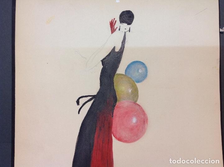 Arte: An&oacute;nimo. Mujer elegante. - Foto 3