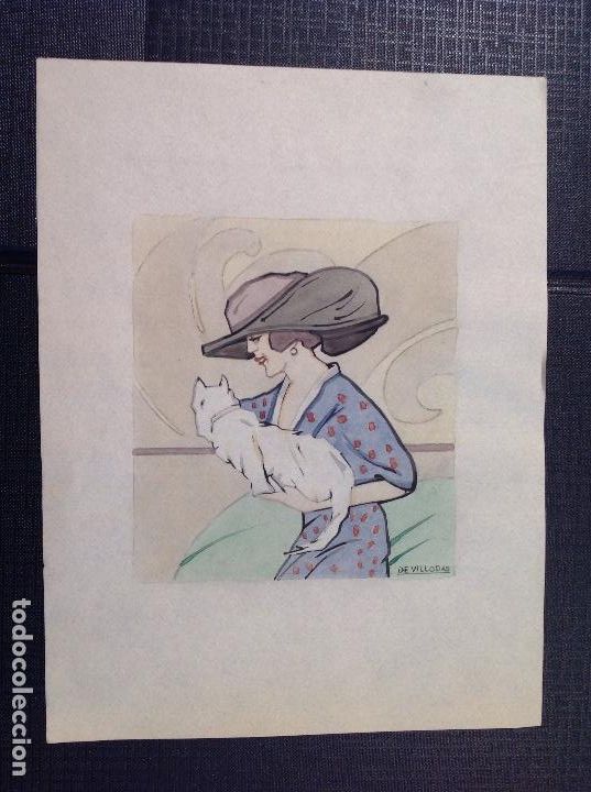 Arte: De Villodas. Dama con su perrito.
