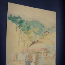 Arte: BELLA PINTURA ANTIGUA - TORO TORIL Y ERMITA - ANONIMA - REVERSO GATO ETC C.1900. Lote 293592268
