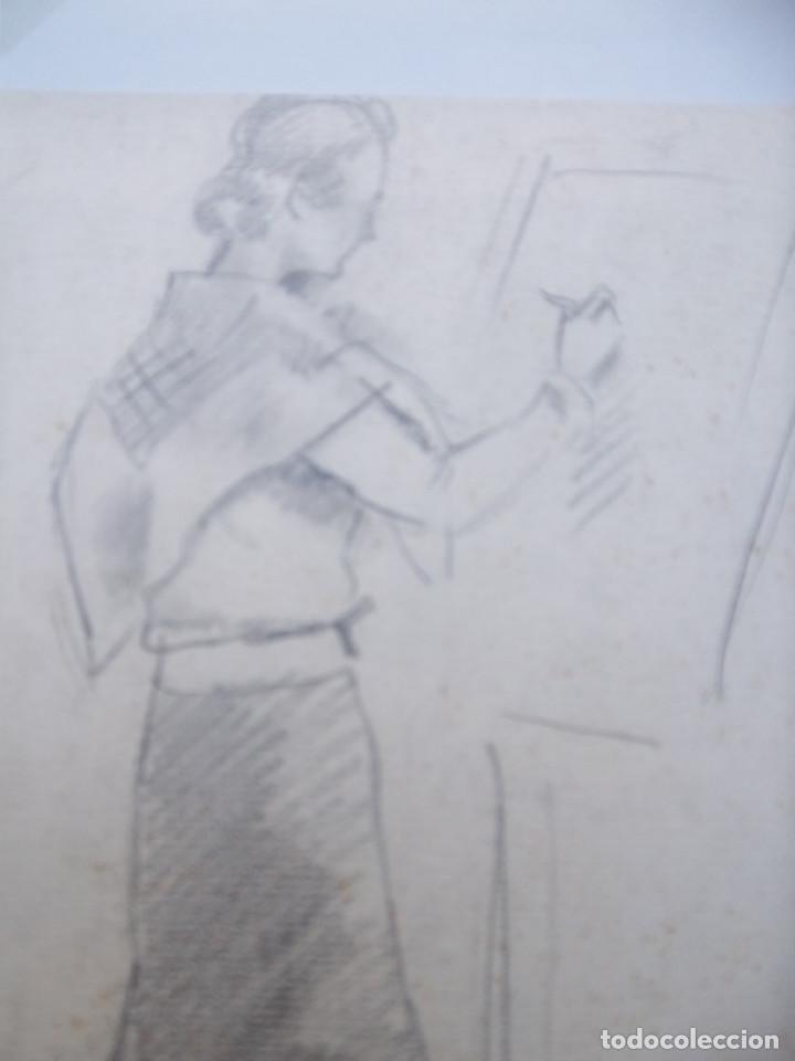 Arte: DIBUJO DE UNA MUJER DIBUJANDO - Foto 1