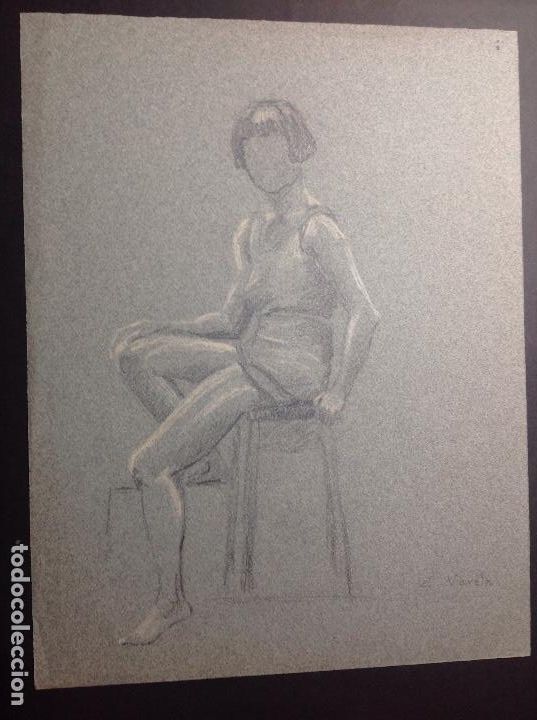 Arte: Eulogio Varela. Dama sentada. - Foto 1