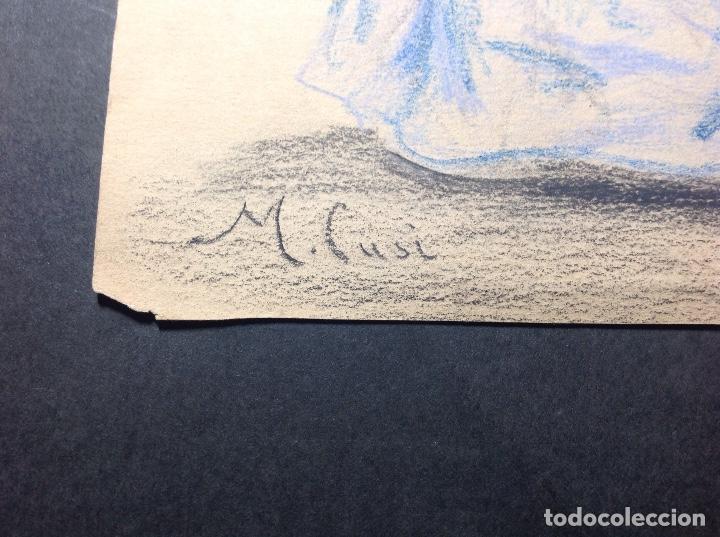 Arte: Manuel Cusi. Retrato de dama elegante. - Foto 2
