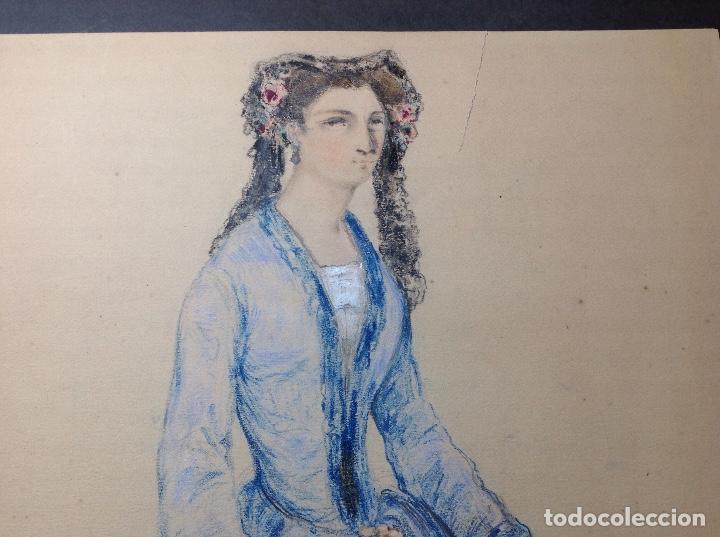 Arte: Manuel Cusi. Retrato de dama elegante. - Foto 3