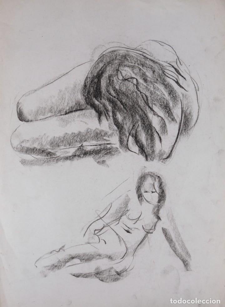 Arte: Dibujo a cera Estudio desnudo femenino