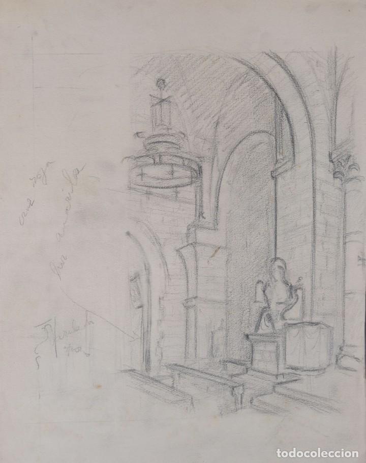 Arte: Dibujo a l&aacute;piz Interior iglesia - Foto 1