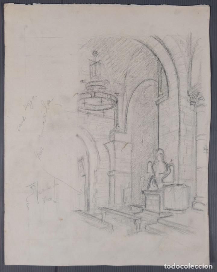 Arte: Dibujo a l&aacute;piz Interior iglesia - Foto 2