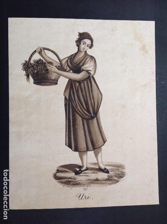 Arte: C. De Gumoens. Dama con cesta. Uri. - Foto 1