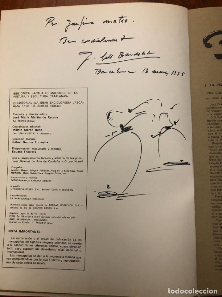 Arte: Josep Coll Bardolet dibujo original en libro - Foto 1