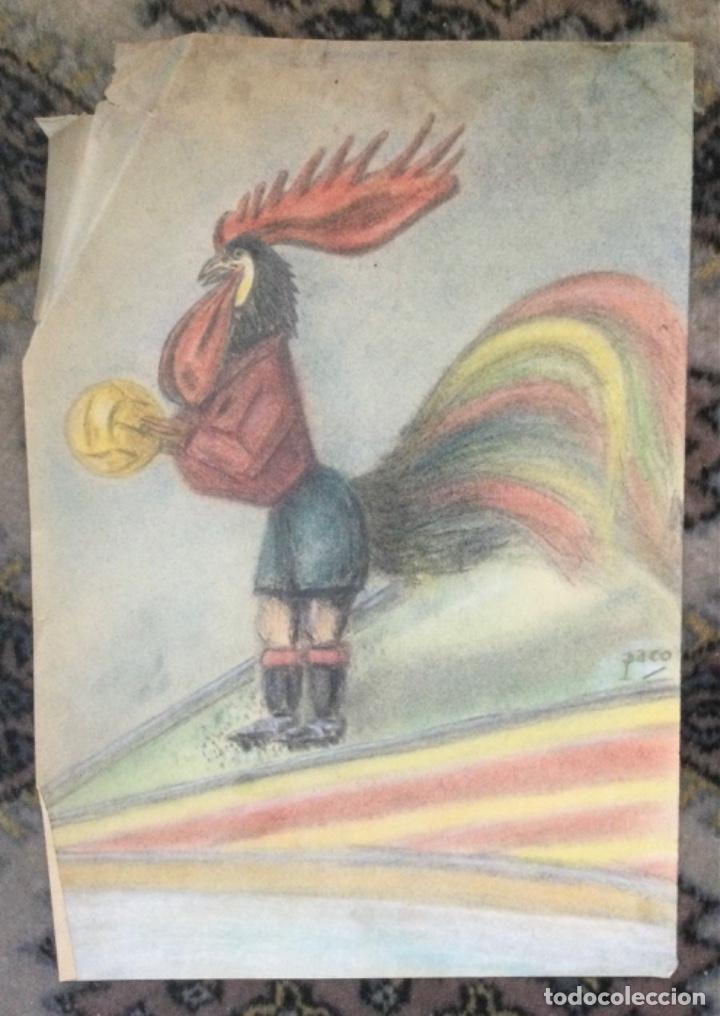 Art: SELECCI&Oacute;N ESPA&Ntilde;OLA FITBOL DIBUJO DE GALLO FUTBOLISTA