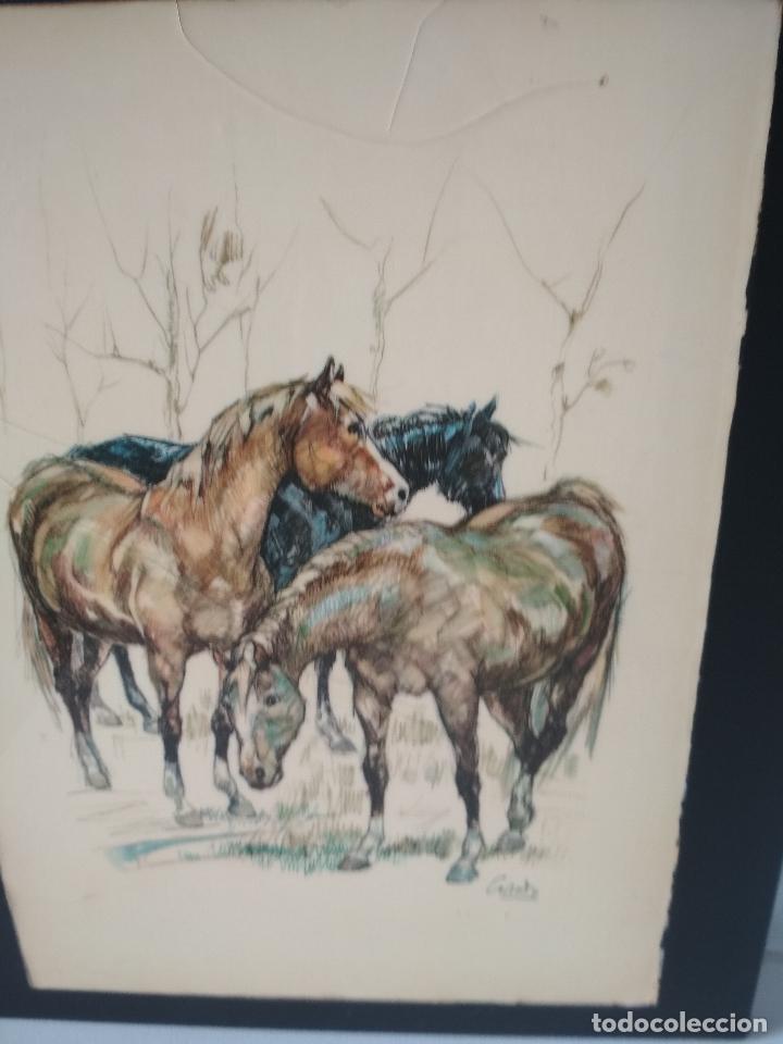 Arte: cuadro antiguo, de caballos, decoracion, - Foto 2