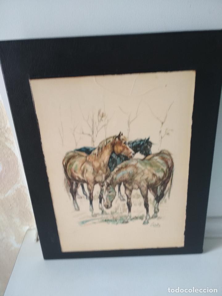 Arte: cuadro antiguo, de caballos, decoracion, - Foto 1