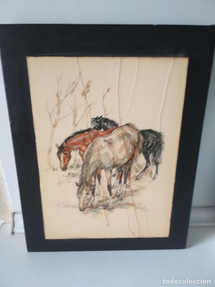 Arte: cuadro antiguo, de caballos, decoracion, - Foto 3