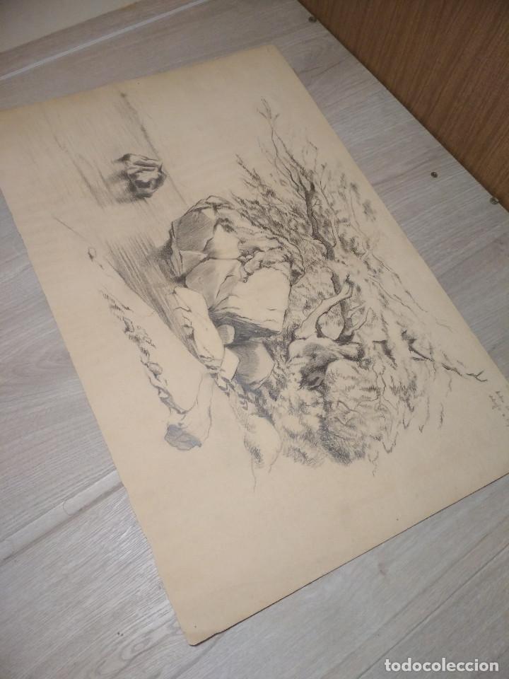 Art: Dibujo original de paisaje a&ntilde;o 1966