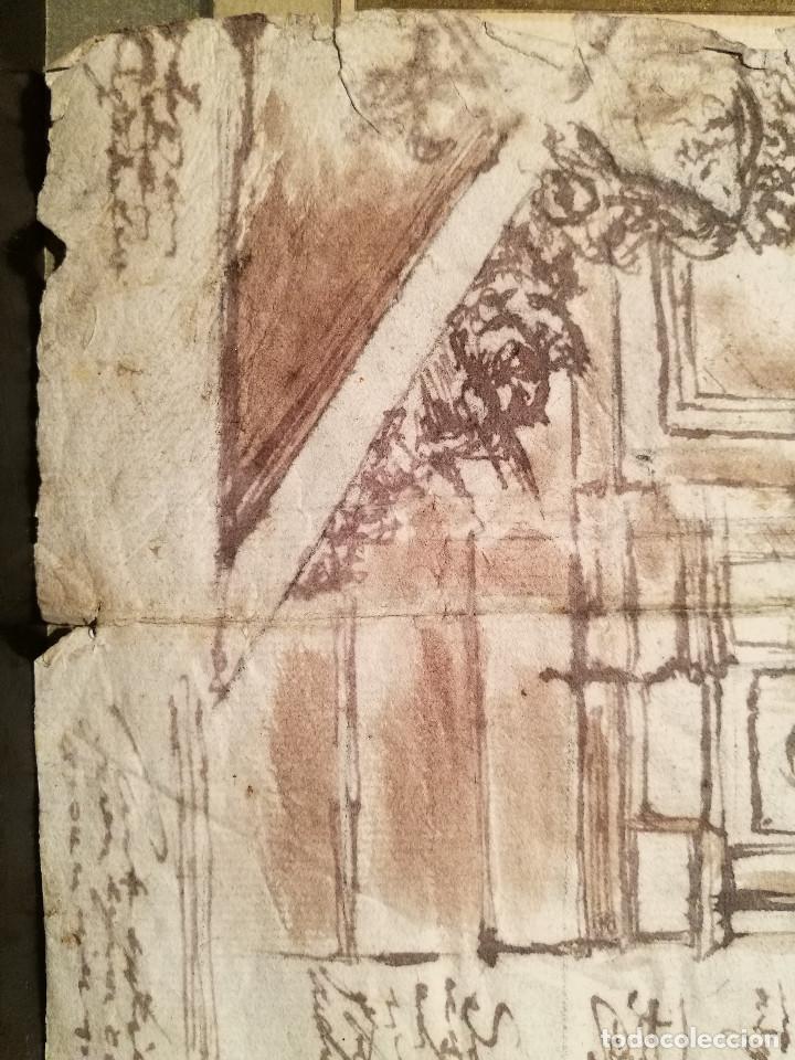 Arte: PROYECTO PARA UN EDIFICIO. ESCUELA ITALIANA DEL S.XVIII. - Foto 4