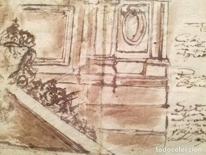 Arte: PROYECTO PARA UN EDIFICIO. ESCUELA ITALIANA DEL S.XVIII. - Foto 5