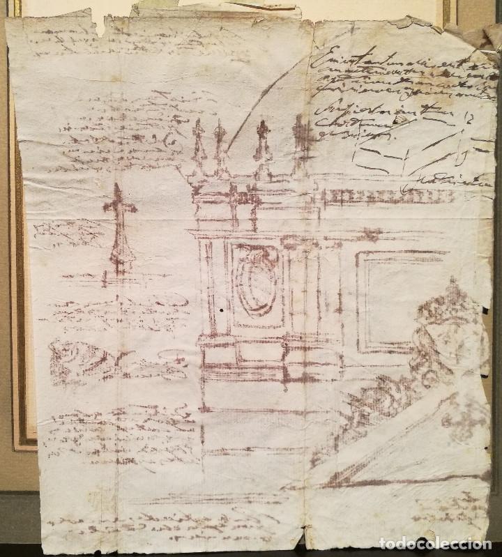 Arte: PROYECTO PARA UN EDIFICIO. ESCUELA ITALIANA DEL S.XVIII. - Foto 8