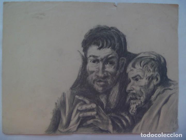 Arte: BONITO DIBUJO DE DETALLE DEL CUADRO DE VELAZQUEZ DE LOS BORRACHOS. A&Ntilde;&Oacute;S 40