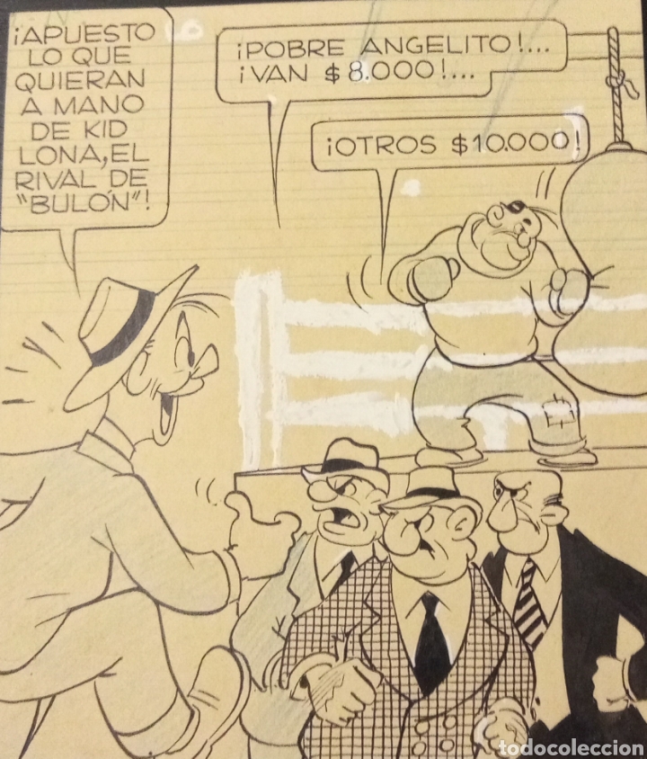 Arte: ORIGINAL CUADRO DE REVISTA &rdquo;LOCURAS DE ISIDORO&rdquo; - ARGENTINA - 11 X 13 CM