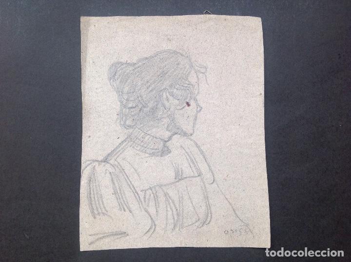 Arte: Ricardo Opisso. Dama de perfil. - Foto 1