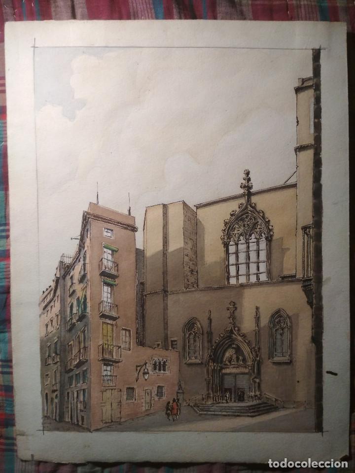 Art: Acuarela original antigua