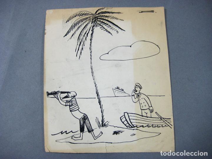 Kunst: DIBUJO C&Oacute;MICO PARA CHISTE DE PRENSA ORIGINAL. A&Ntilde;OS 50. VI&Ntilde;ETA DE HUMOR GR&Aacute;FICO