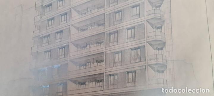 Arte: CONJUNTO DE 4 PLANOS DE EDIFICIO. DIBUJOS AL GRAFITO. A. BORRELL. 1962. - Foto 14