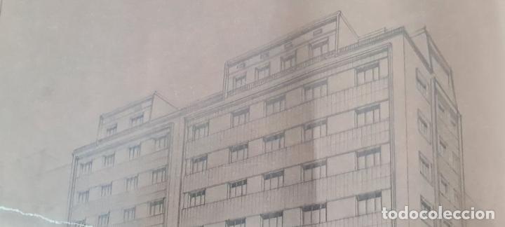 Arte: CONJUNTO DE 4 PLANOS DE EDIFICIO. DIBUJOS AL GRAFITO. A. BORRELL. 1962. - Foto 20