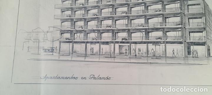 Arte: CONJUNTO DE 4 PLANOS DE EDIFICIO. DIBUJOS AL GRAFITO. A. BORRELL. 1962. - Foto 26