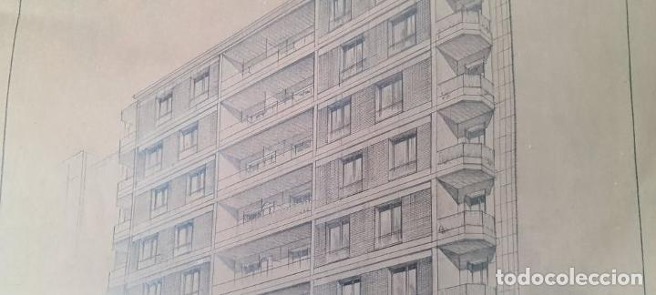 Arte: CONJUNTO DE 4 PLANOS DE EDIFICIO. DIBUJOS AL GRAFITO. A. BORRELL. 1962. - Foto 32