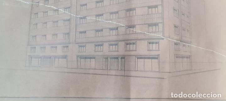 Arte: CONJUNTO DE 4 PLANOS DE EDIFICIO. DIBUJOS AL GRAFITO. A. BORRELL. 1962. - Foto 63