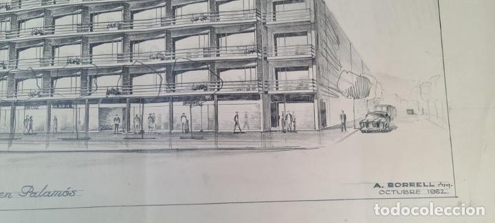 Arte: CONJUNTO DE 4 PLANOS DE EDIFICIO. DIBUJOS AL GRAFITO. A. BORRELL. 1962. - Foto 69