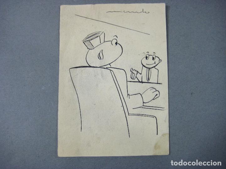 Arte: DIBUJO C&Oacute;MICO PARA CHISTE DE PRENSA ORIGINAL FIRMADO. A&Ntilde;OS 50. VI&Ntilde;ETA DE HUMOR GR&Aacute;FICO