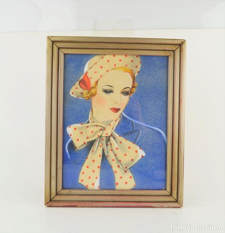 retrato de mujer, técnica mixta, 1930-1940, sin - Compra venta en