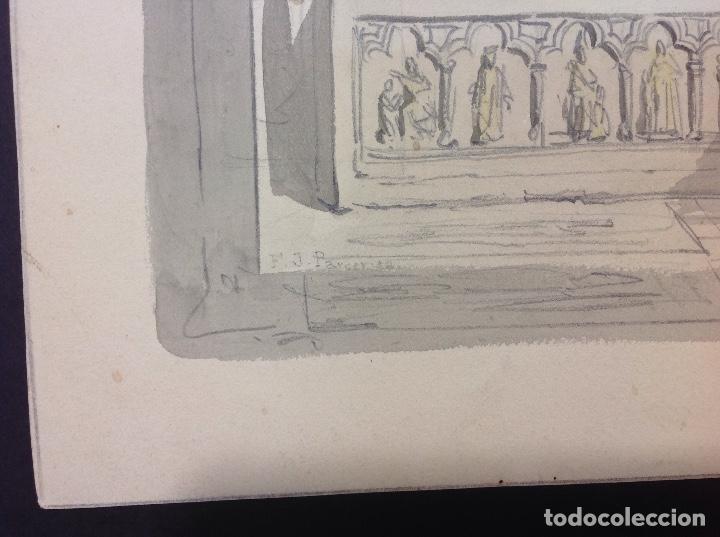 Arte: Francisco Javier Parcerisa. Interior de iglesia. - Foto 2