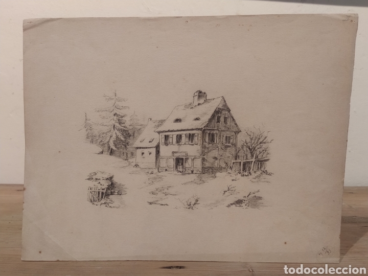 Arte: CONJUNTO DE 5 DIBUJOS DE ENRIC G&Oacute;MEZ FONT - EDIFICIOS - Foto 3