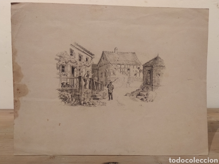 Arte: CONJUNTO DE 5 DIBUJOS DE ENRIC G&Oacute;MEZ FONT - EDIFICIOS - Foto 4
