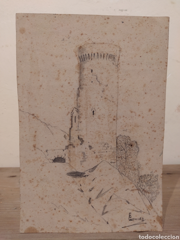 Arte: CONJUNTO DE 4 DIBUJOS DE ENRIC G&Oacute;MEZ FONT - EDIFICIOS EN RUINAS - Foto 5
