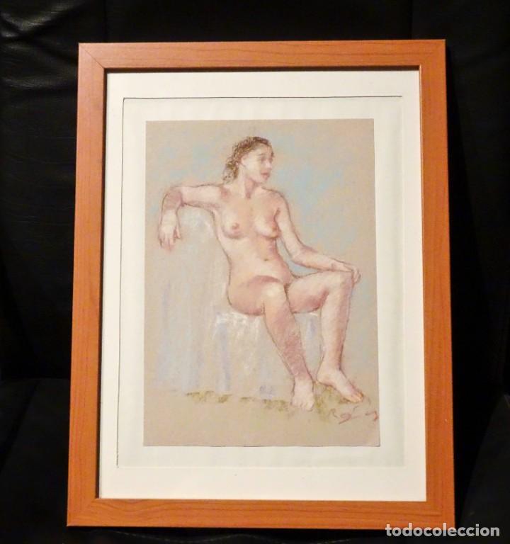 Arte: MUJER DESNUDA DIBUJO PASTEL FIRMADO