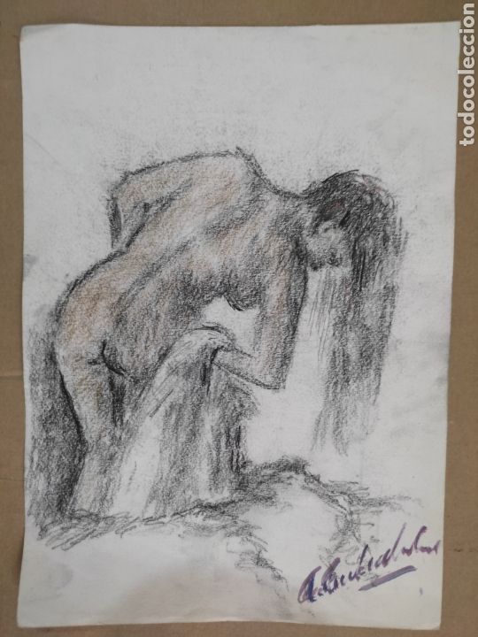 Arte: Desnudo mujer aseandose ( original )