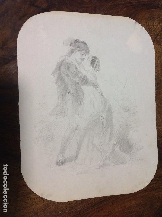 Arte: Eusebio planas. Escena rom&aacute;ntica. - Foto 1