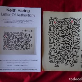 Keith Haring, dibujo firmado a mano -interés Andy Warhol, Miro, Dali, Rembrandt, Picasso, Chillida