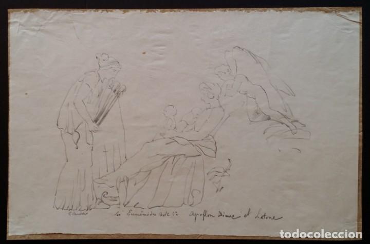Arte: DIBUJO Las Eum&eacute;nides, 1875 / John Flaxman - Foto 1