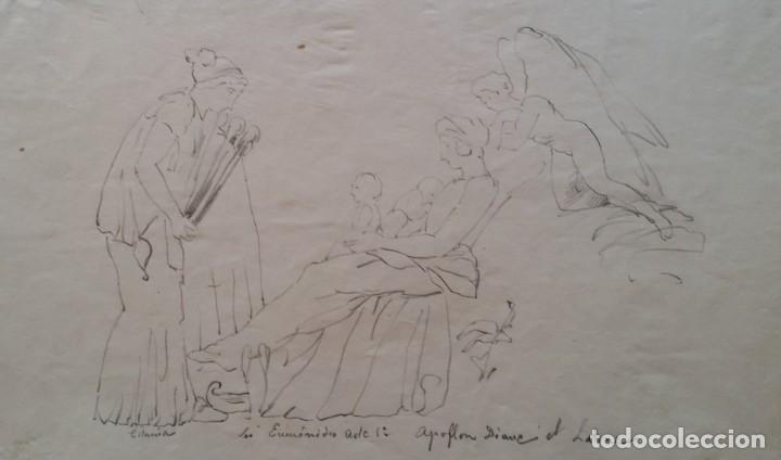Arte: DIBUJO Las Eum&eacute;nides, 1875 / John Flaxman - Foto 2