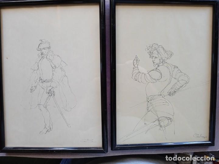 Arte: Pareja Dibujos Tinta : Mosqueteros.