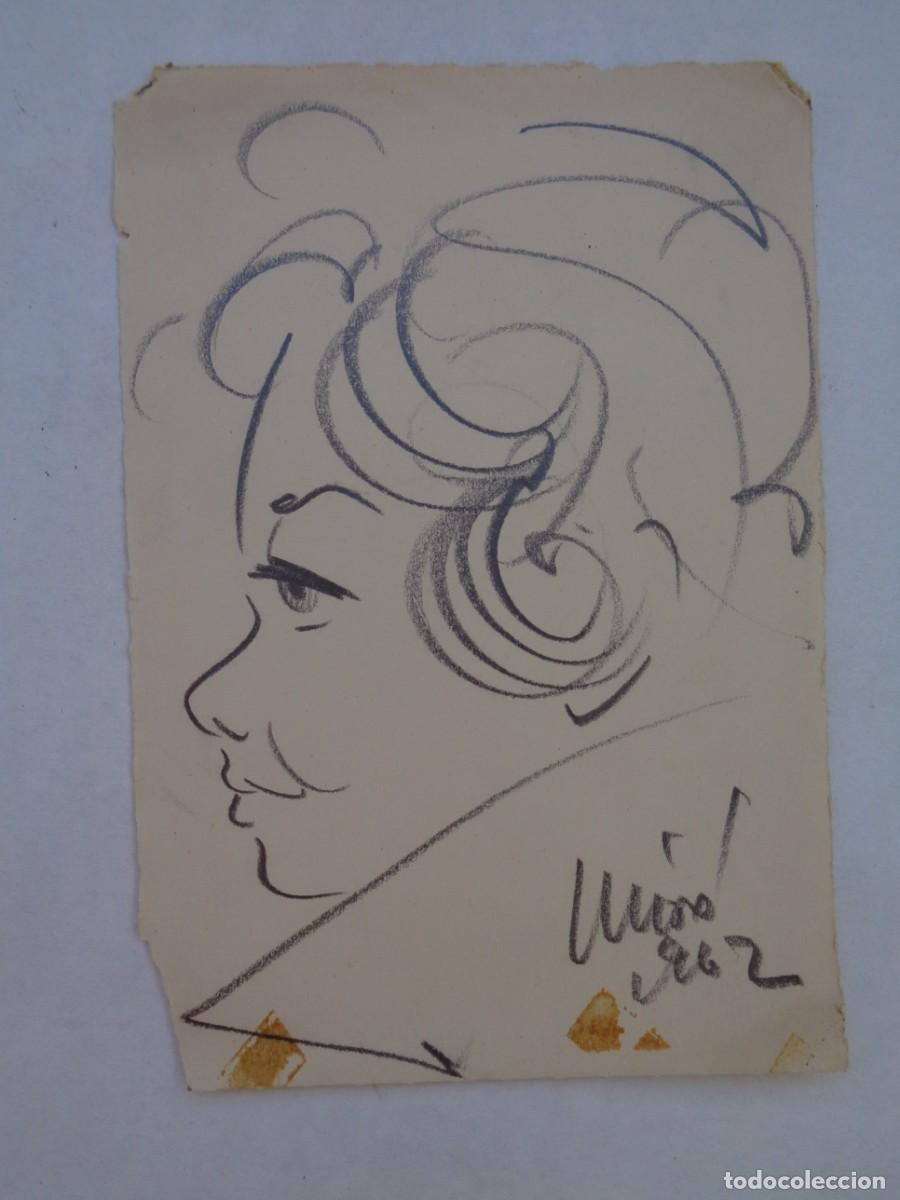 Arte: BONITO DIBUJO RETRATO DE MUJER. DE MIR&Oacute; ( DE OTRO MIR&Oacute; ), 1962