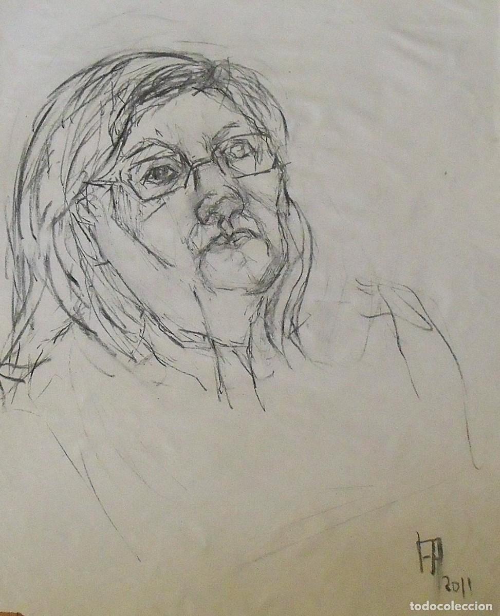 Art: FP. Retrato femenino. Dibujo carb&oacute;n. Firmado. 70x50 cm. 2011.