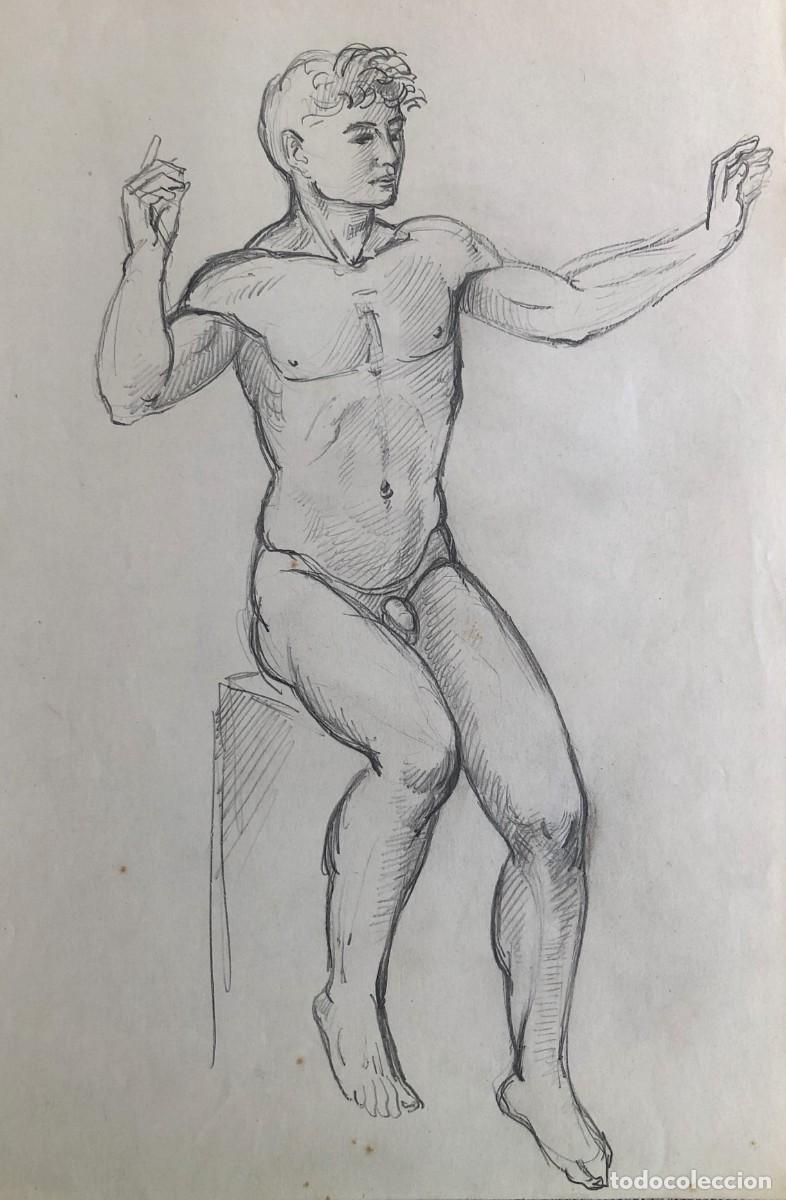 dibujo original: desnudo masculino, estudio ana - Compra venta en  todocoleccion