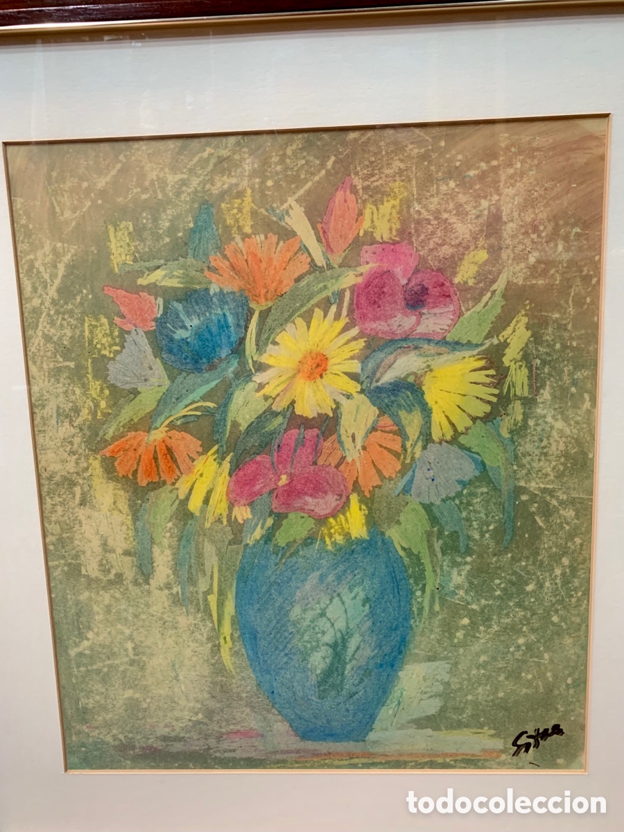 Arte: Esther Mi&ntilde;ana 1944, bodeg&oacute;n en t&eacute;cnica mixta, 37x43 obra y 51,5x57,5 con marco