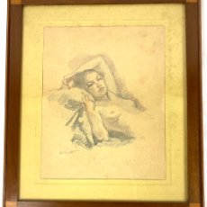 Arte: FRANCESC LABARTA PLANAS (1883 - 1963) - MUJER DESNUDA - DIBUJO A COLOR